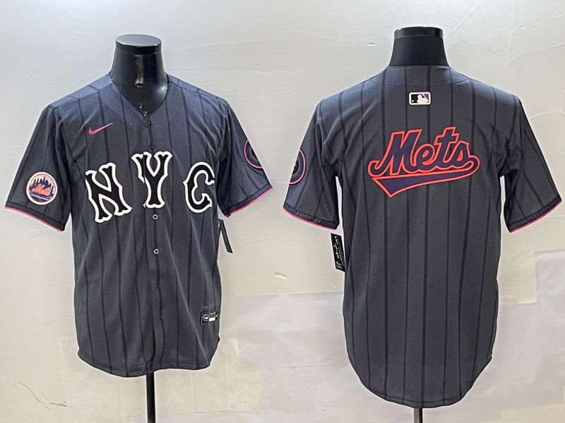 Men New York Mets Blank Black City Edition 2025 Nike MLB Jersey style 6->new york mets->MLB Jersey